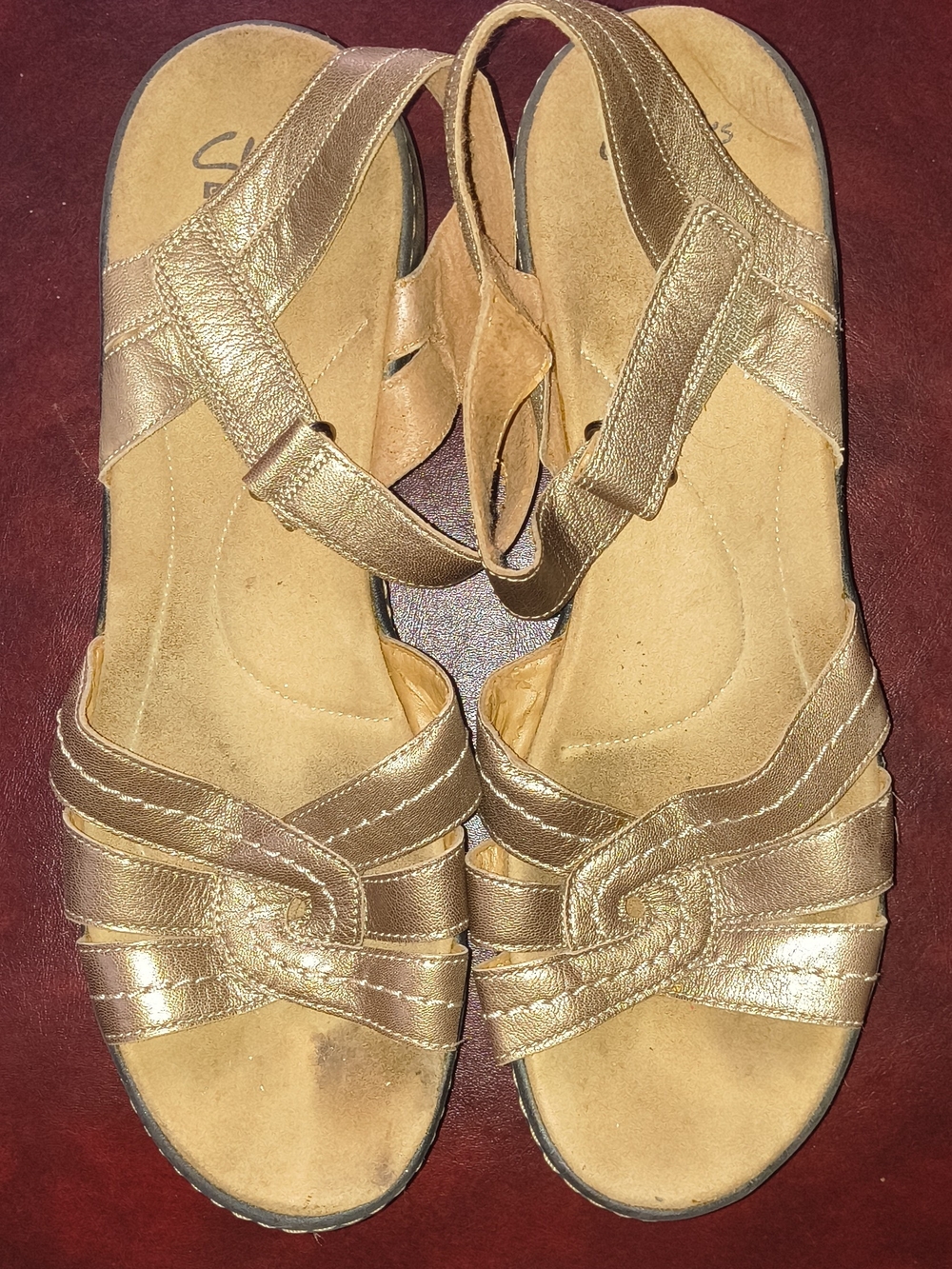 Clarks Metallic Bronze Braided Slingback Sandals